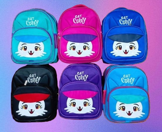 "Cat Crazy Cartoon Backpacks for Kids"