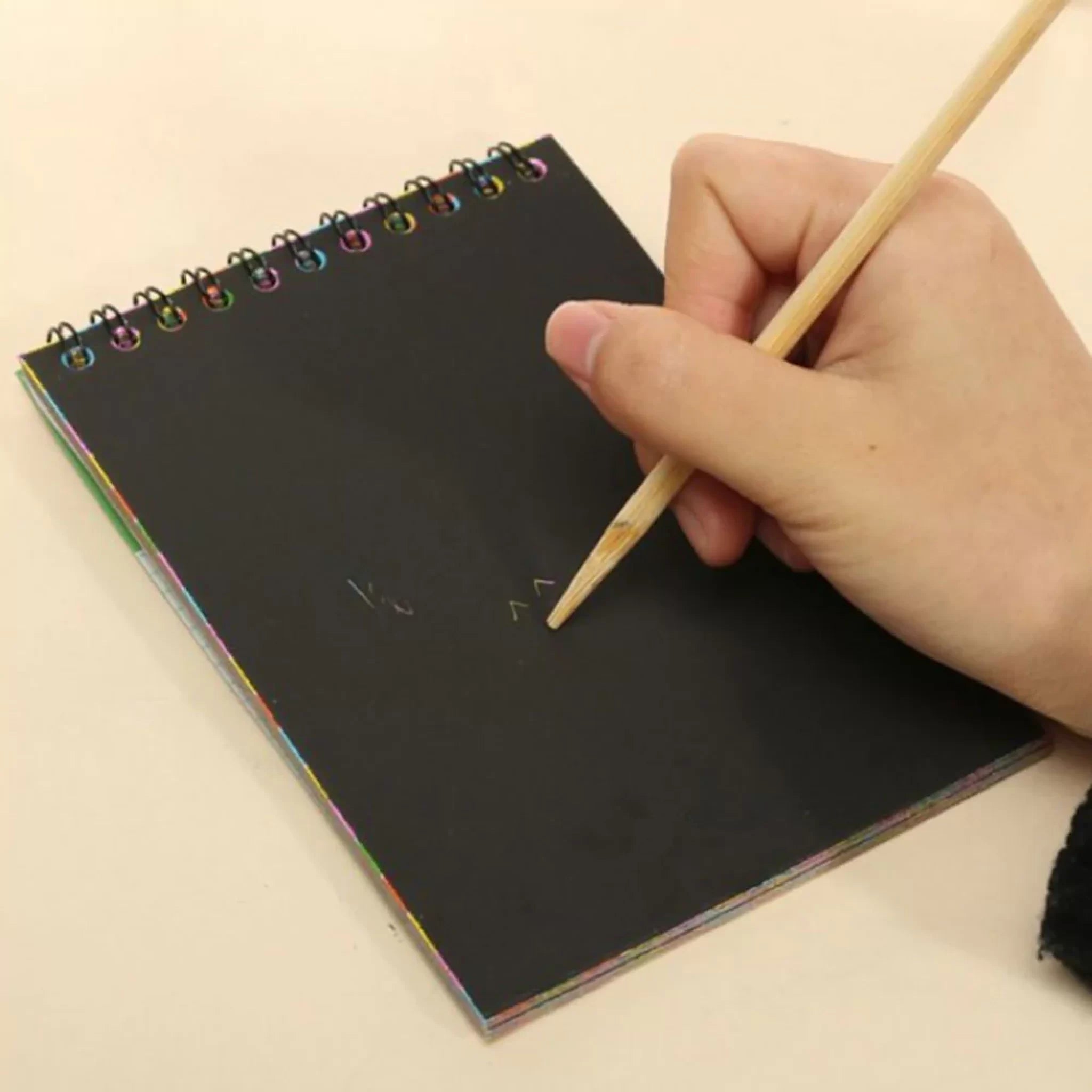 Small Scratch Note Pad Scratch Book with Wooden Stick
