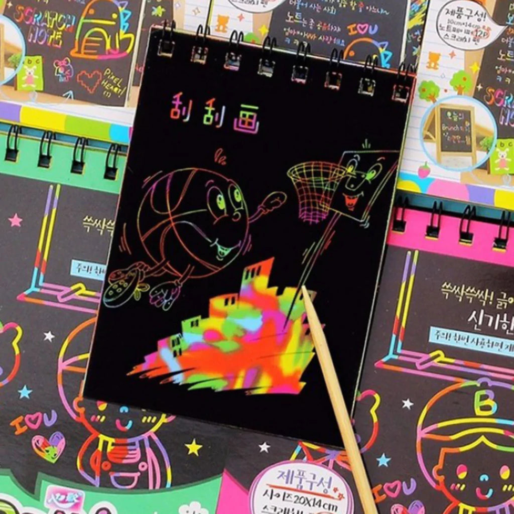 Small Scratch Note Pad Scratch Book with Wooden Stick