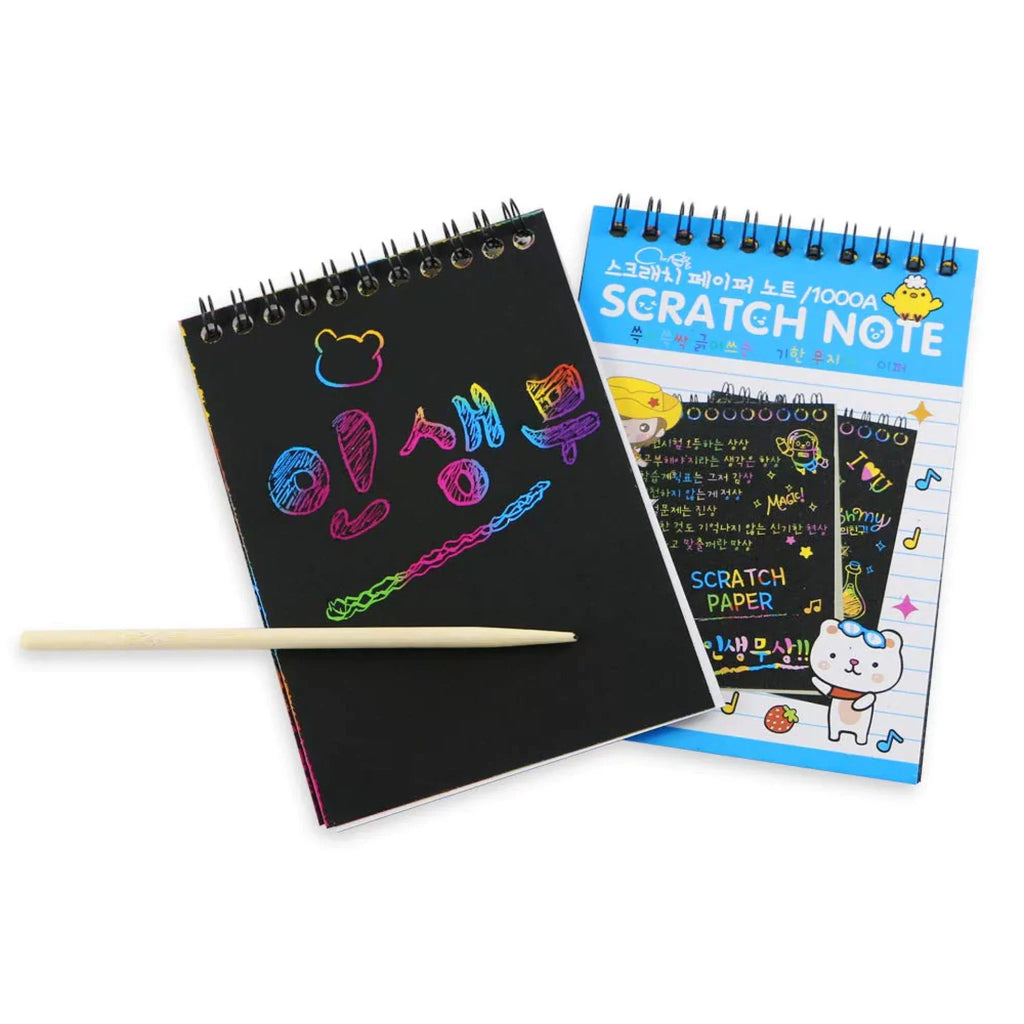 Small Scratch Note Pad Scratch Book with Wooden Stick