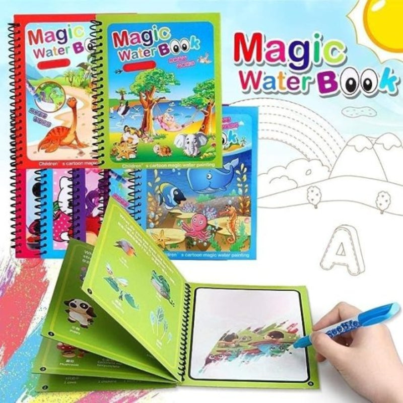 Magic Water Book Painting Drawing Coloring Board Book with Magic Water Pen