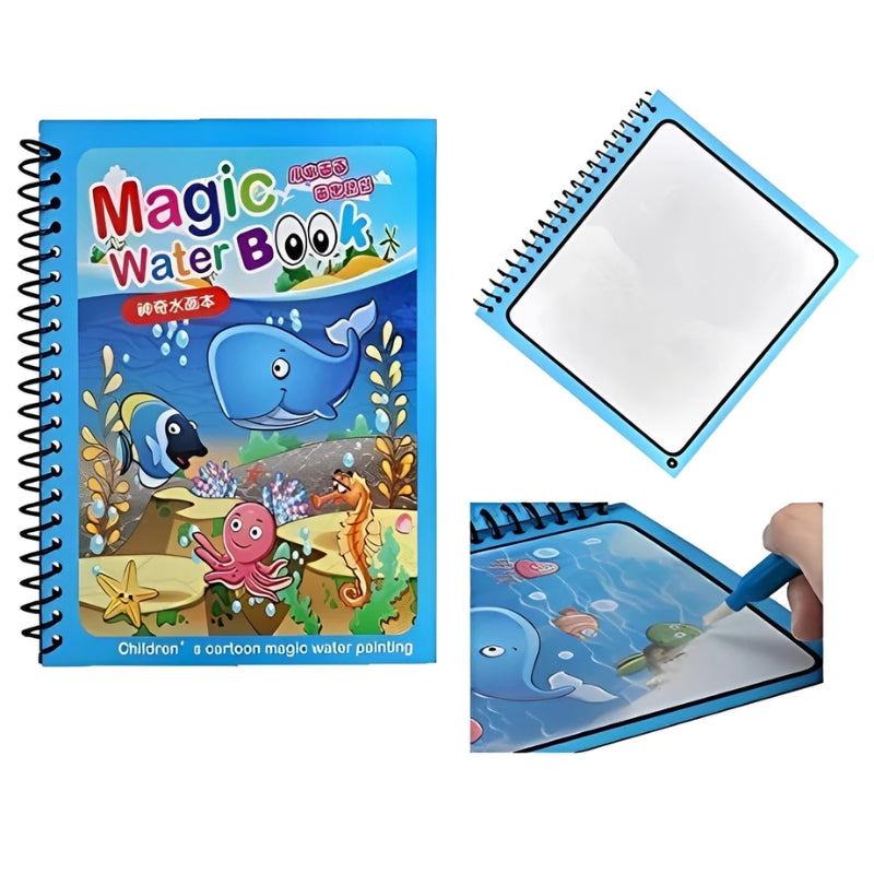 Magic Water Book Painting Drawing Coloring Board Book with Magic Water Pen
