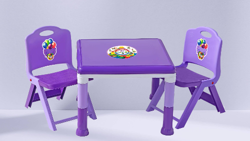 Baby Table And 2 Chairs-Plastic-Multicolor